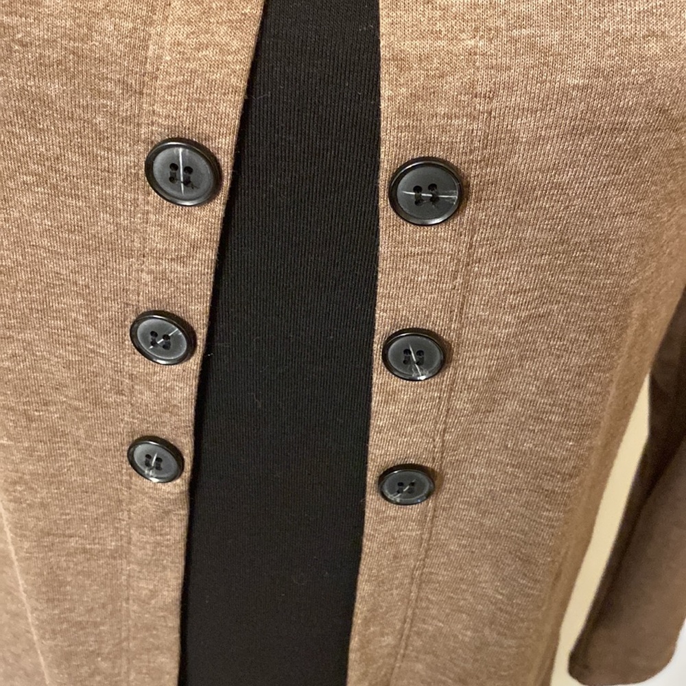 Bebonnie Women’s Long Sleeve Cowl Neck coffee Tunic Tops with Buttons nwt - Picture 3 of 11